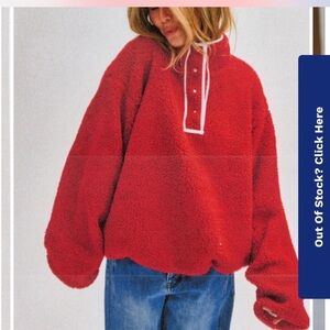 PARKE RED VALENTINES DROP FLEECE S/M